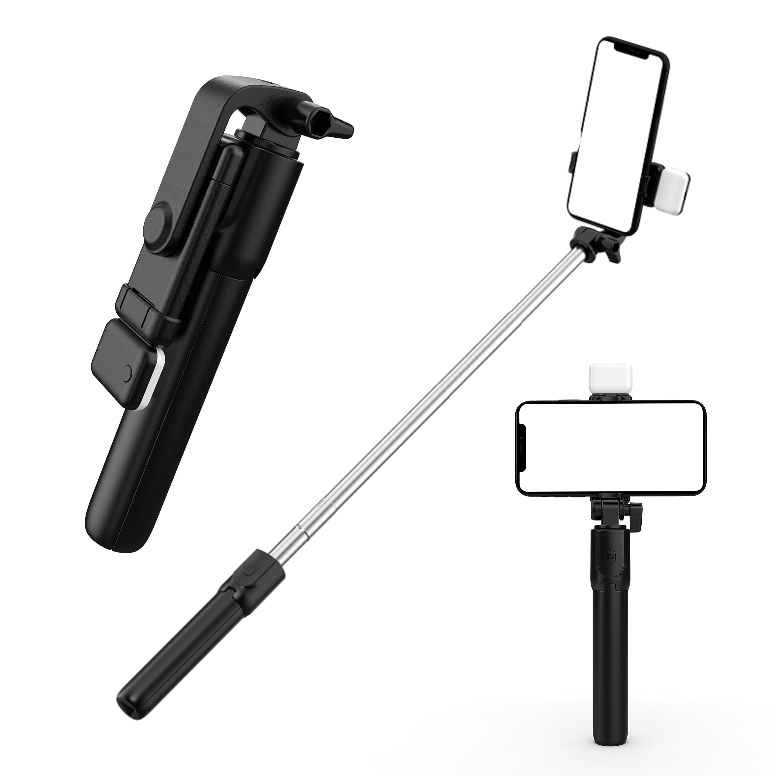 R1S Bluetooth Selfie Stick Tripod with Remote and Light